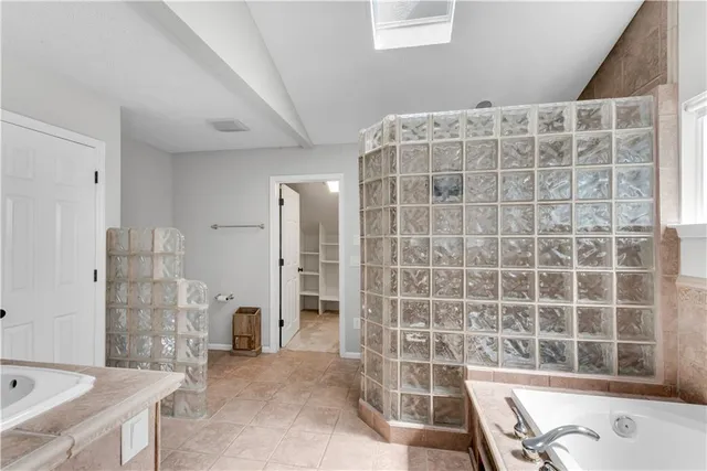 a bathroom with a shower