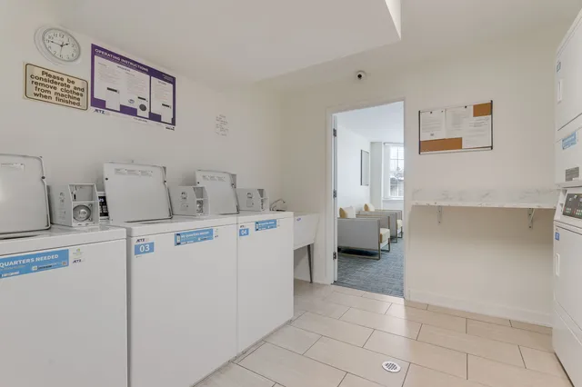 a utility room with a washer and dryer