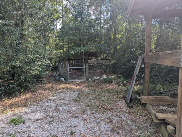 a backyard of a house with lots of green space