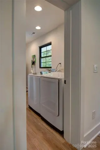 a room with a washer and dryer