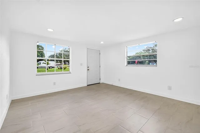 an empty room with a window