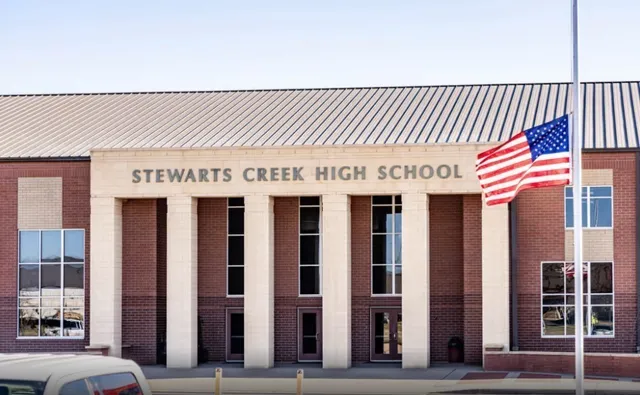 a view of front of a building