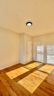 a view of a room with a chandeliers