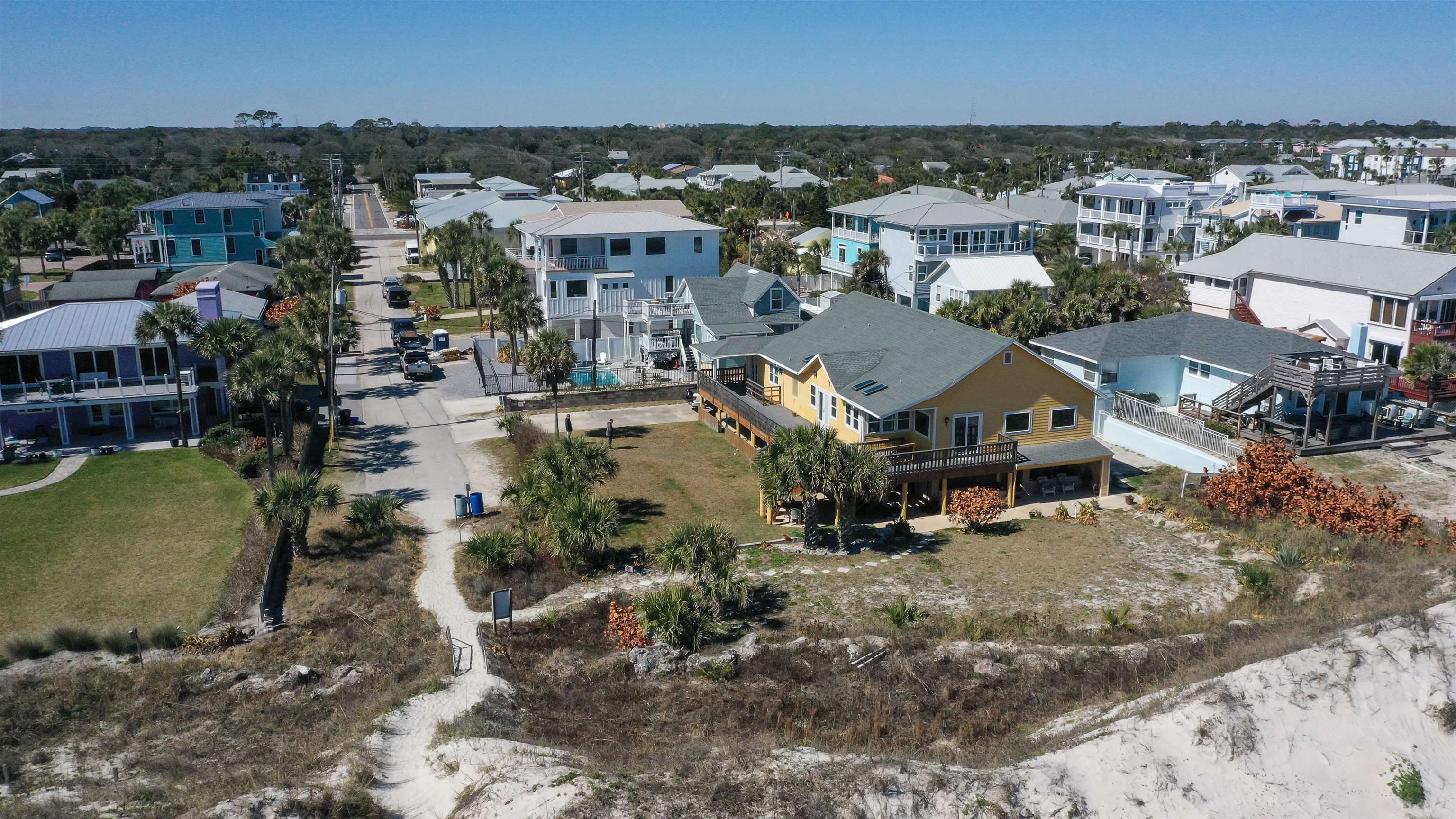 2 11th Street St. Augustine Beach, FL 32080 - Photo 19 of 72 an aerial view of a house with a yard lake and city view
