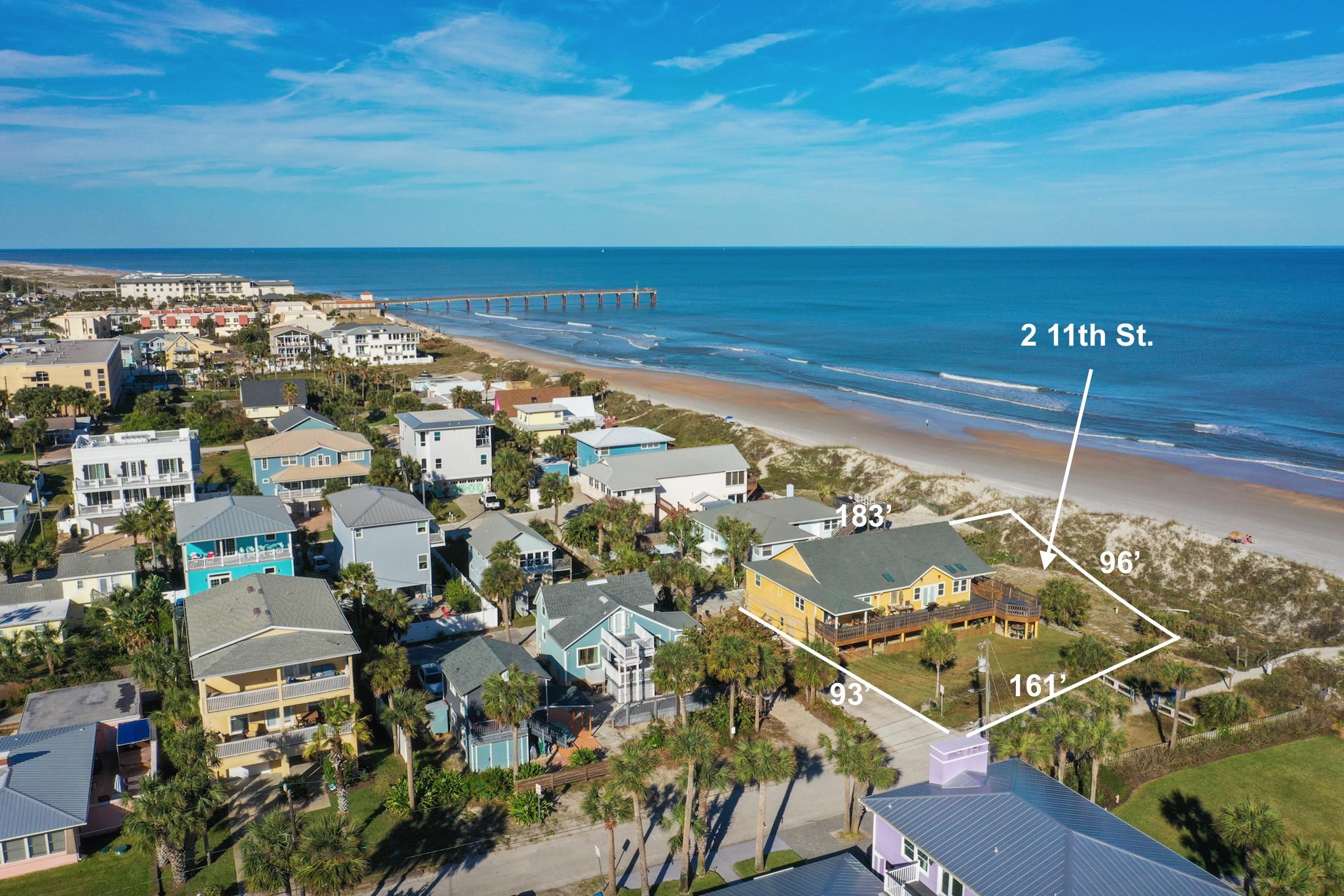 2 11th Street St. Augustine Beach, FL 32080 - Photo 6 of 72 Aerial perspective of suburban area with extended coastline