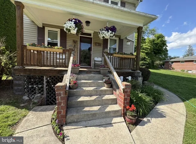 a front view of a house with entryway
