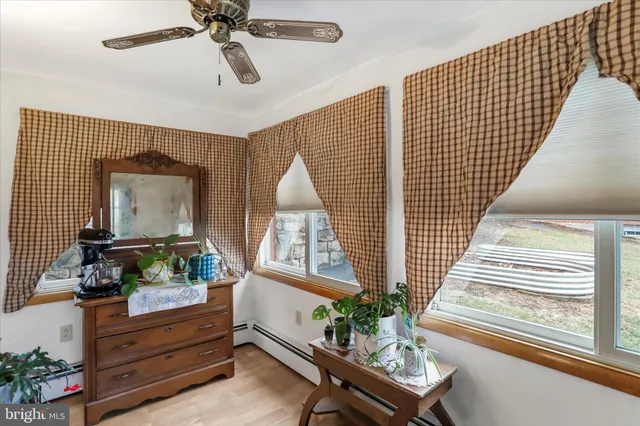 a living room with furniture