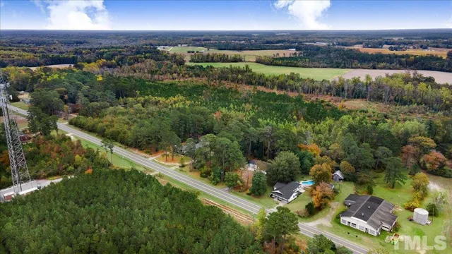 a view of a city with a lake