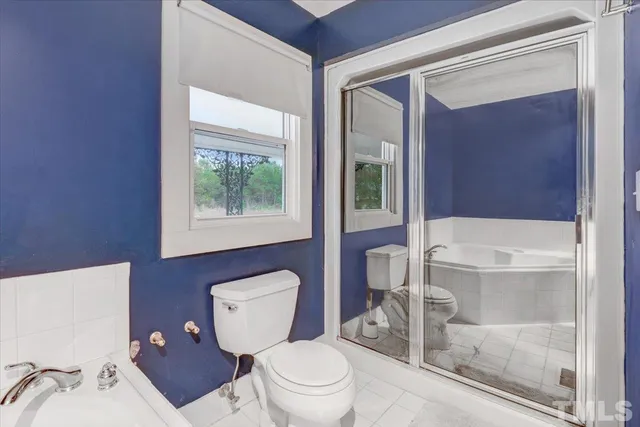 a bathroom with a toilet a sink and a shower