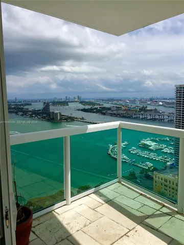 a view of a balcony with an outdoor space