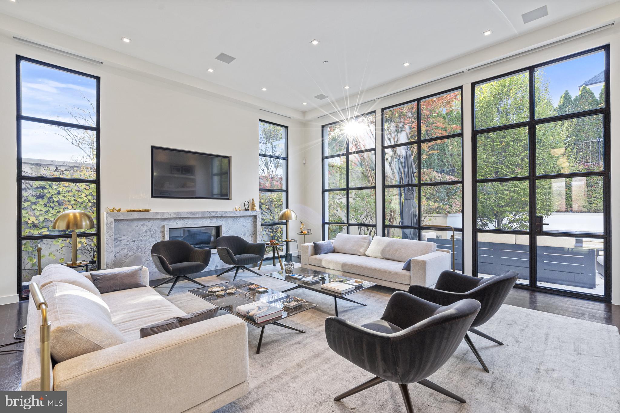 2109 Dunmore Lane Washington, DC 20007 - Photo 14 of 92 a living room with fireplace furniture and a flat screen tv