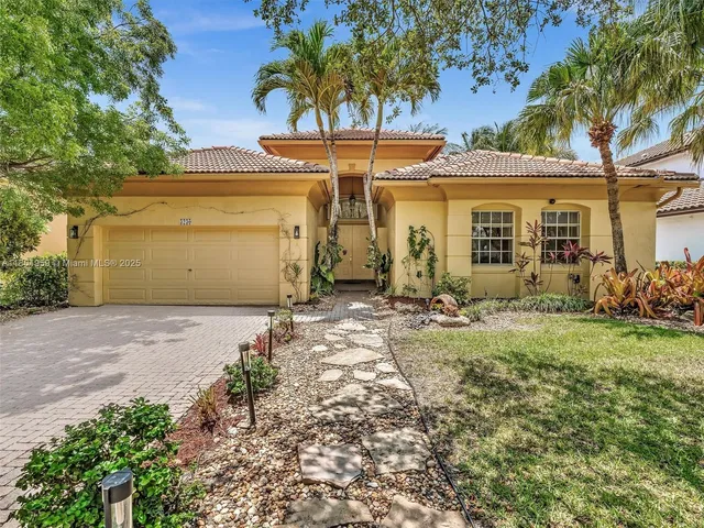 front view of a house with a yard