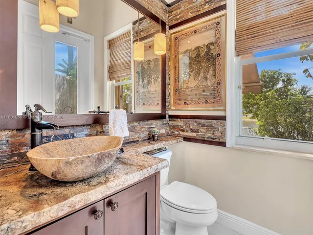 a view of swimming pool with a yard