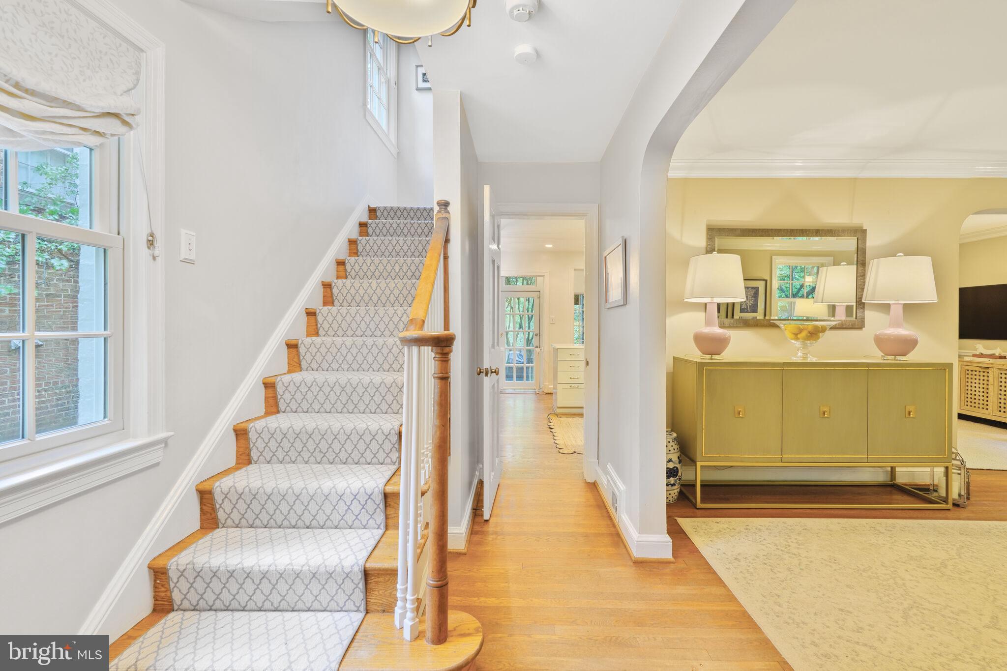 5442 Broad Branch Road Northwest Washington, DC 20015 - Photo 4 of 28 a view of an entryway with wooden floor and a livingroom view