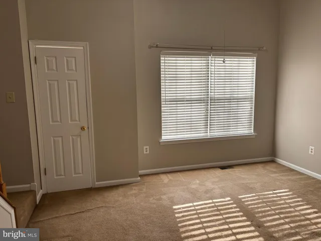 a view of a small space with a window