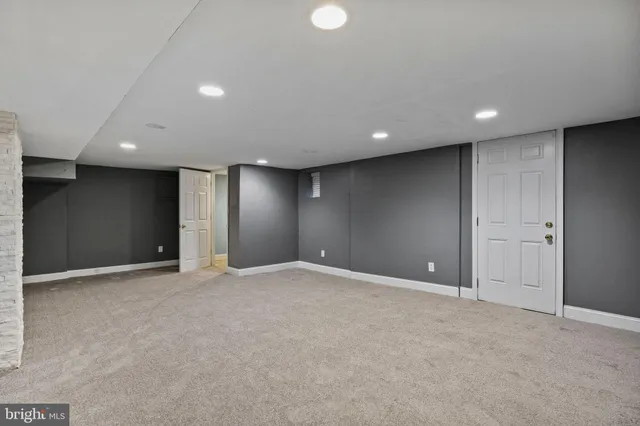 a view of a room with racks on the wall