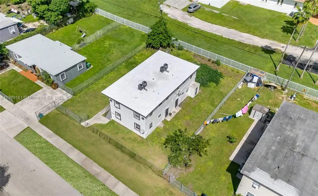 an aerial view of a house