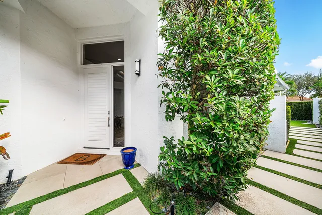 a front view of a house with entryway