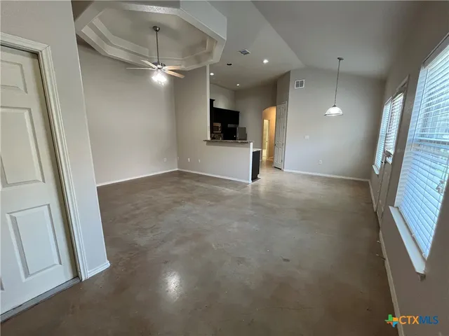 a view of a livingroom with a fireplace