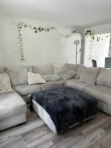 a living room with furniture and a couch