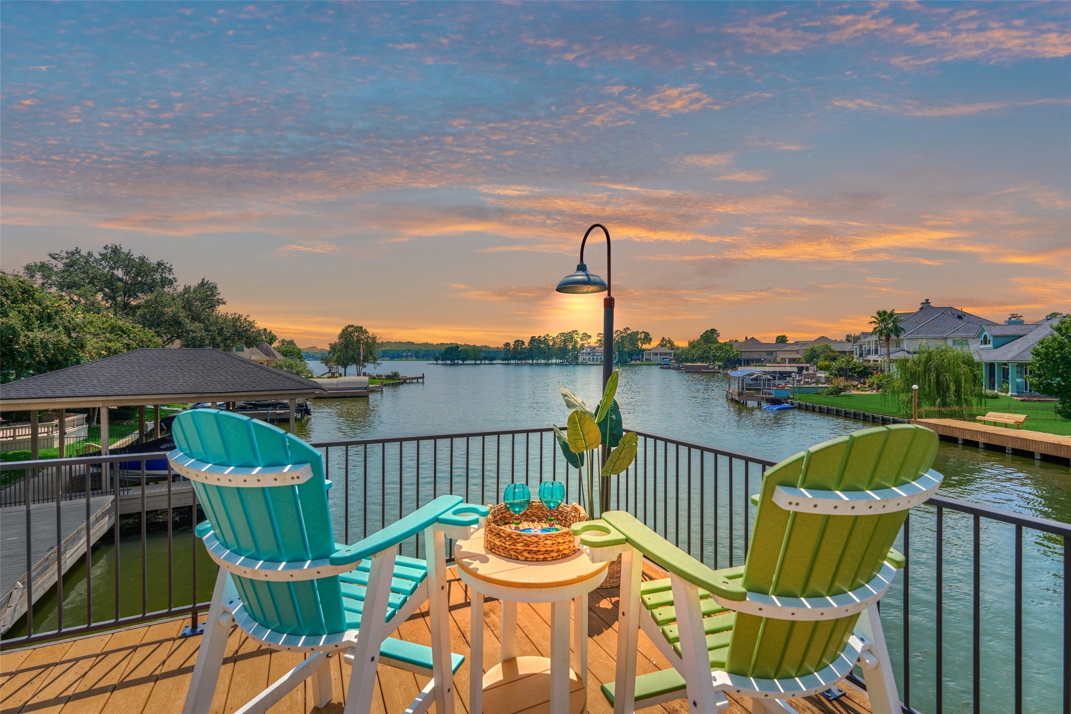 202 Edgemar Road Montgomery, TX 77356 - Photo 2 of 50 Sunsets on the deck. Your lake house awaits.