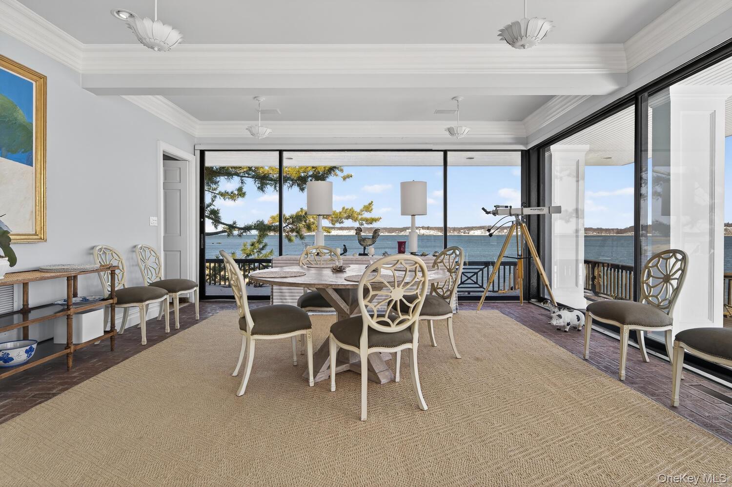 336 Centre Island Road Oyster Bay, NY 11771 - Photo 8 of 38 a view of a dining room with furniture window and outside view