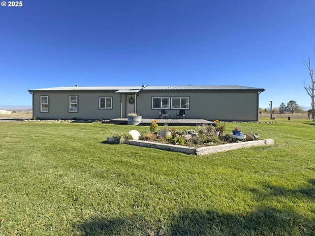 a view of a television with a yard