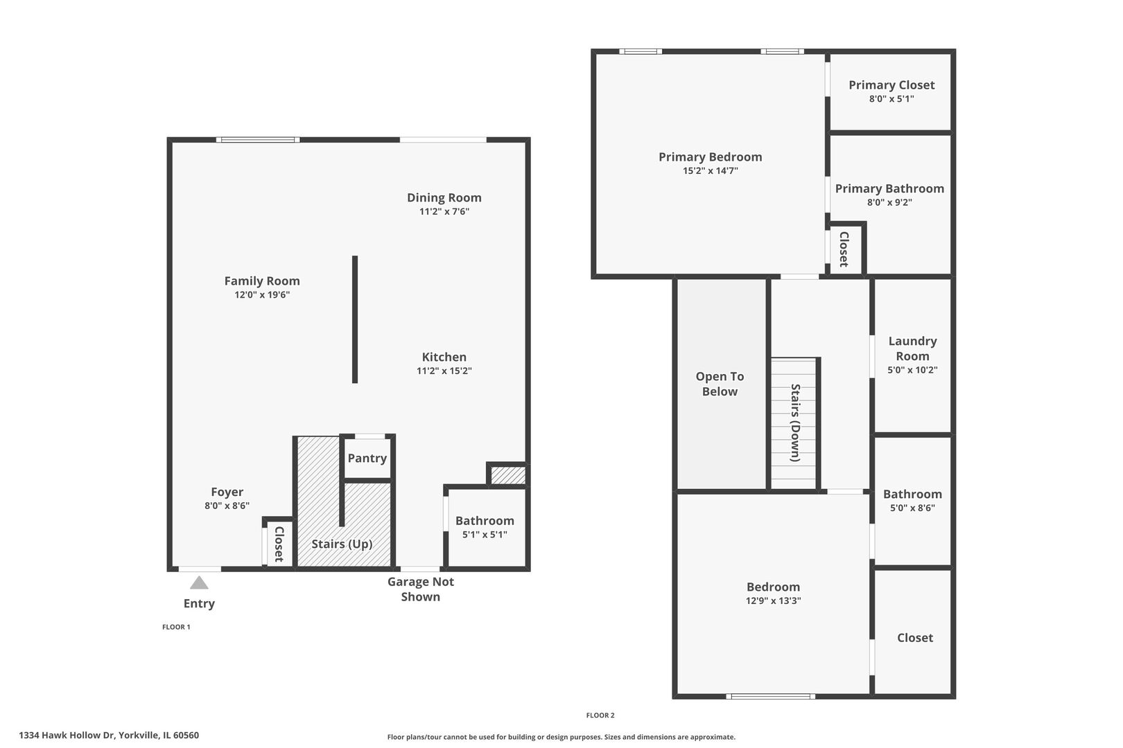 1334 Hawk Hollow Drive Yorkville, IL 60560 - Photo 28 of 28 a picture of a floor plan