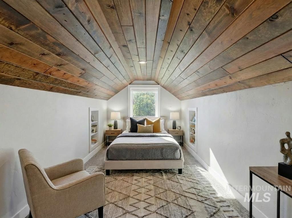 2651 Fruitvale Glendale Road Council, ID 83612 - Photo 12 of 25 Bedroom with wood ceiling and carpet floors