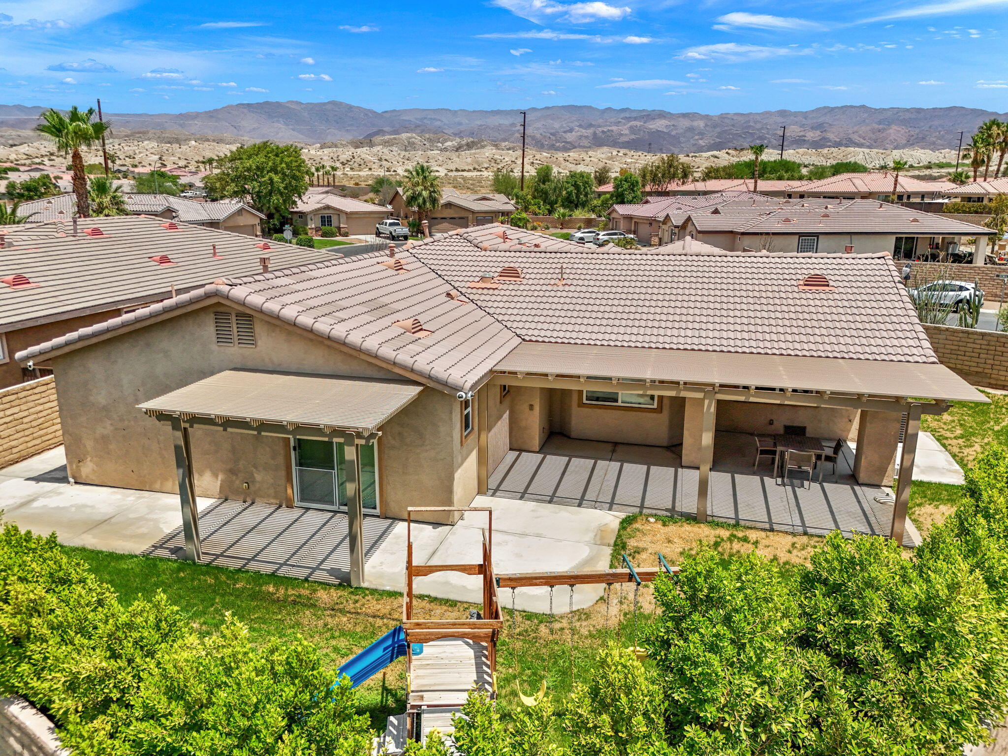 83725 Himalaya Drive Indio, CA 92203 - Photo 44 of 45 an aerial view of a house with a swimming pool