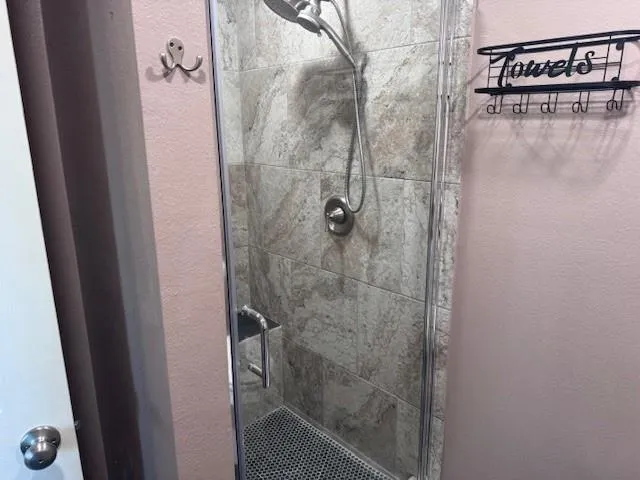 a bathroom with a shower