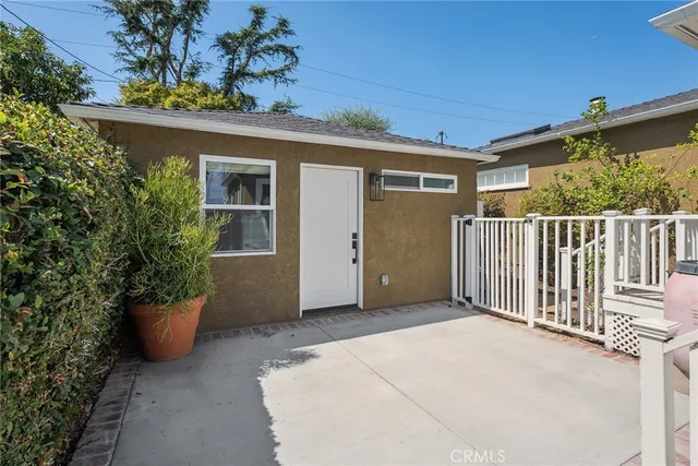 a view of a porch with a back yard