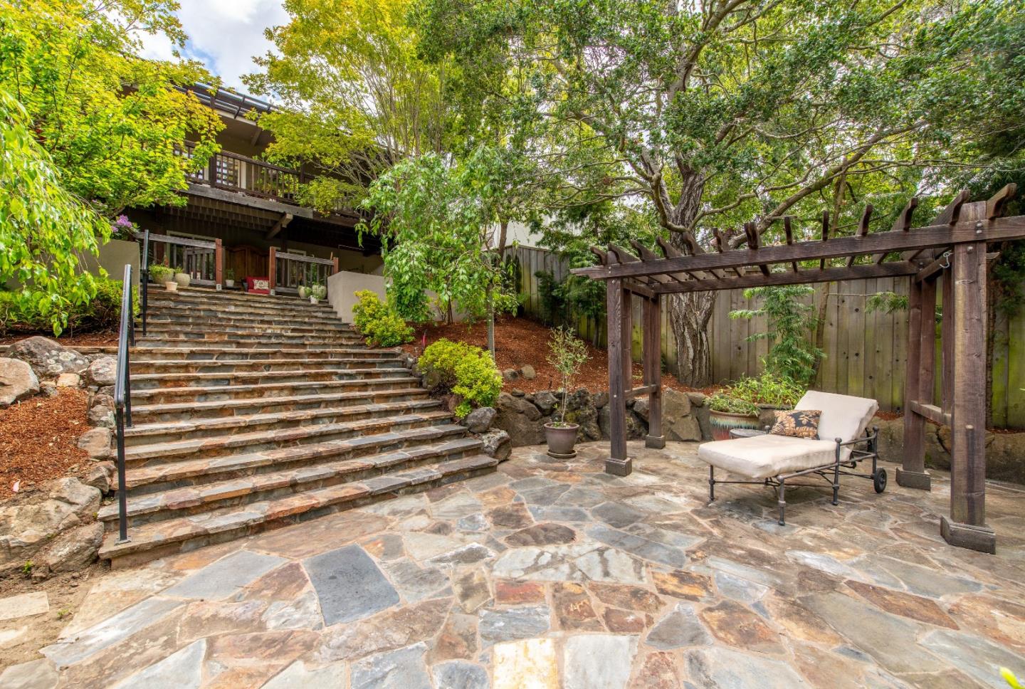 500 Yale Drive San Mateo, CA 94402 - Photo 30 of 35 a view of backyard with outdoor seating and trees