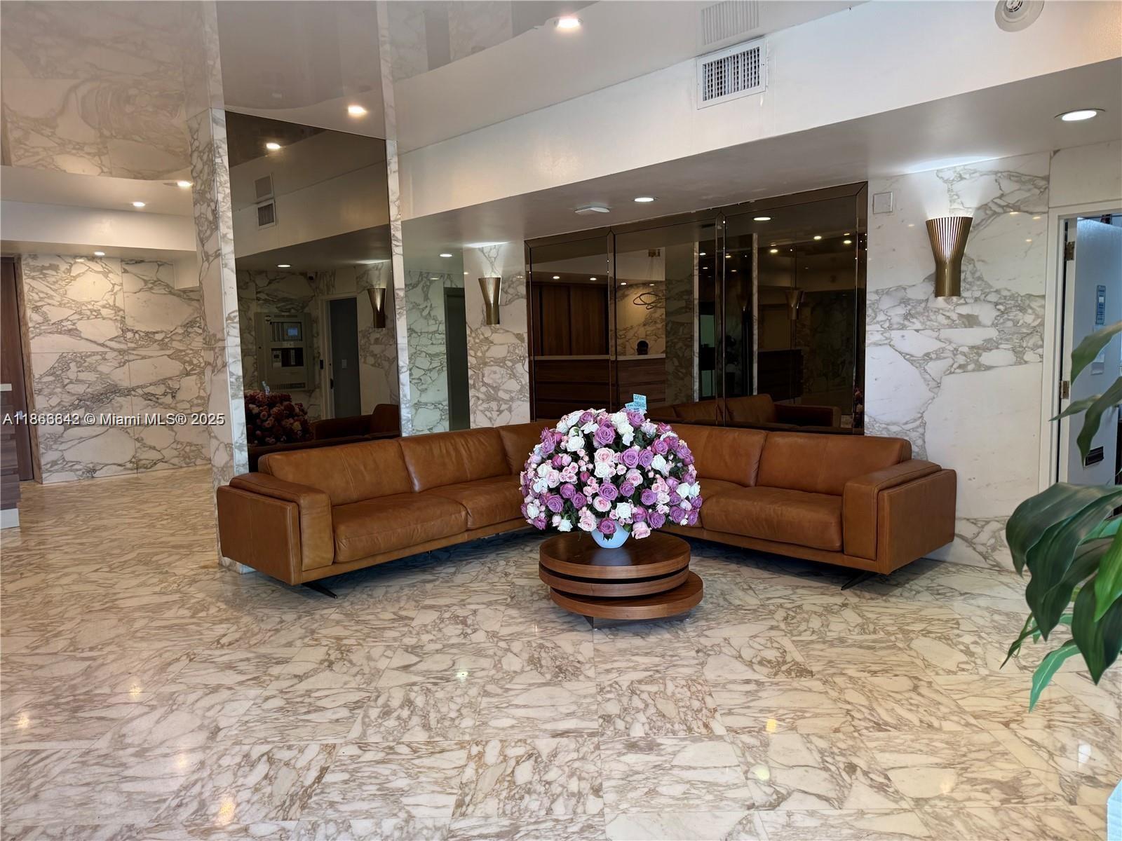 7135 Collins Avenue, Unit 1523 Miami Beach, FL 33141 - Photo 5 of 55 a living room with furniture and kitchen view