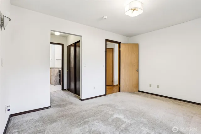 an empty room with closet