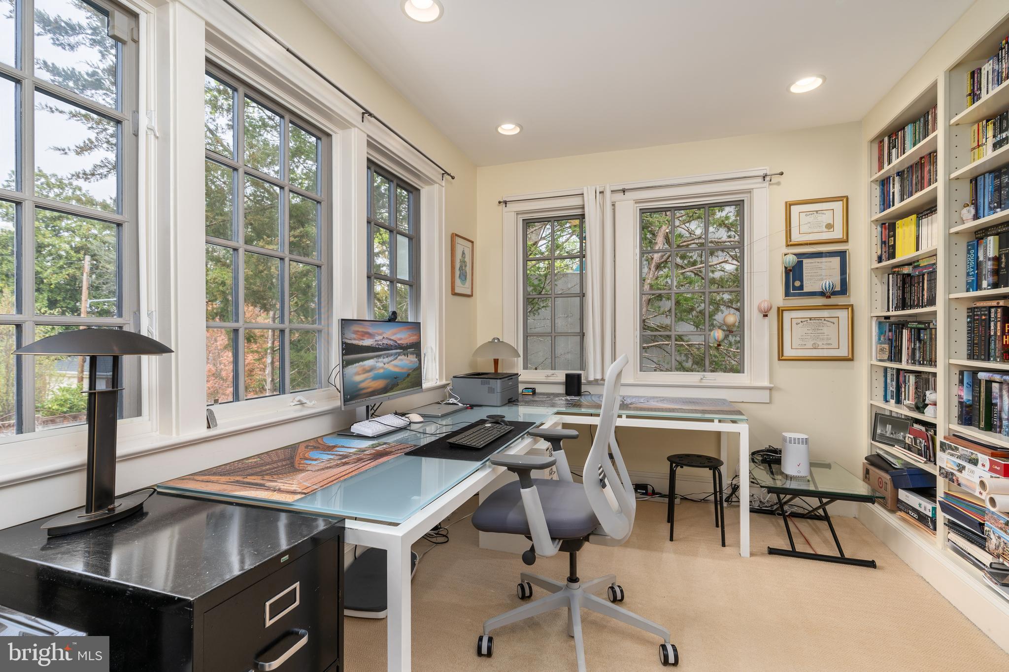 3415 Fulton Street Northwest Washington, DC 20007 - Photo 26 of 68 a view of a workspace with furniture and a window