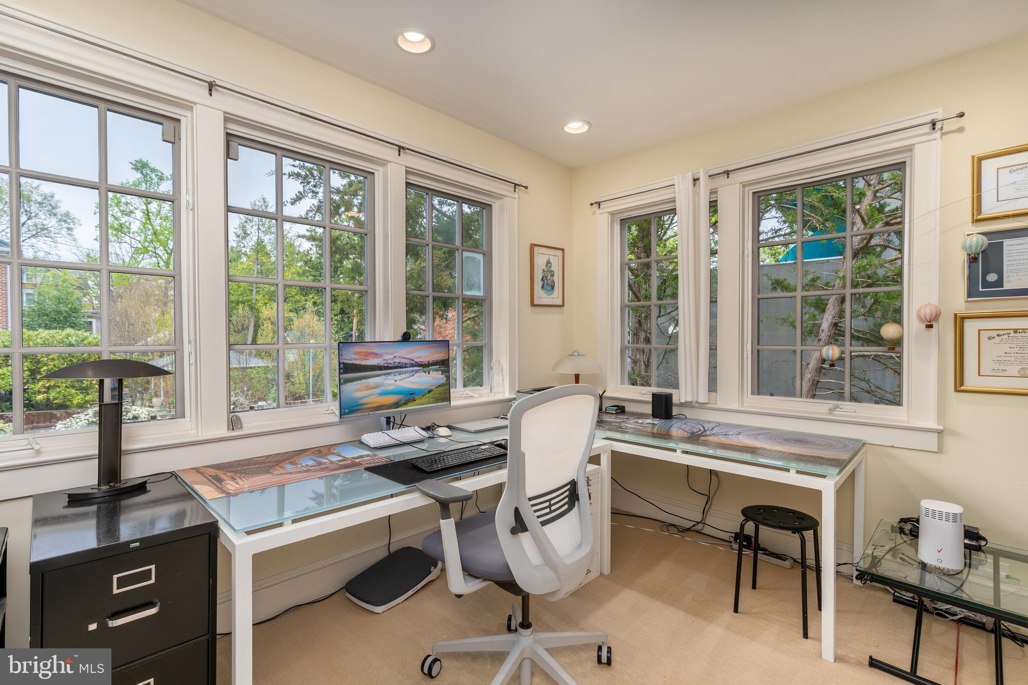 3415 Fulton Street Northwest Washington, DC 20007 - Photo 27 of 68 a view of a workspace with furniture and a window