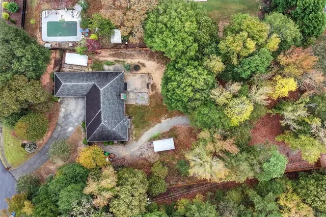 an aerial view of multiple house