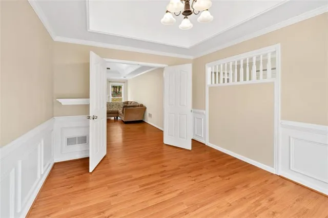 a view of livingroom with furniture and wooden floor