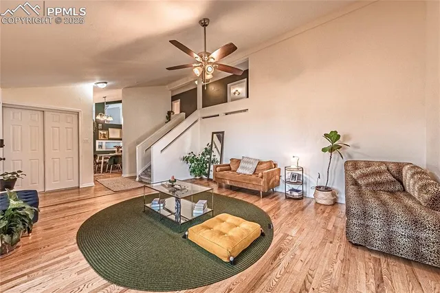 a living room with furniture