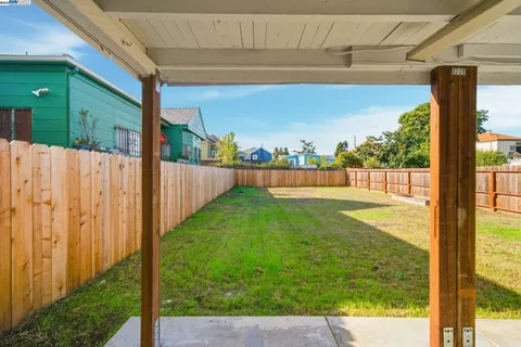 a view of backyard with green space