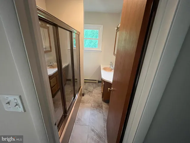 a bathroom with a sink a mirror and a toilet