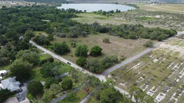 a view of a forest with a street
