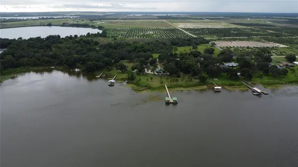 a view of a lake with outdoor space