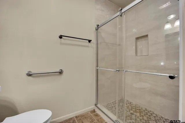 a bathroom with a shower