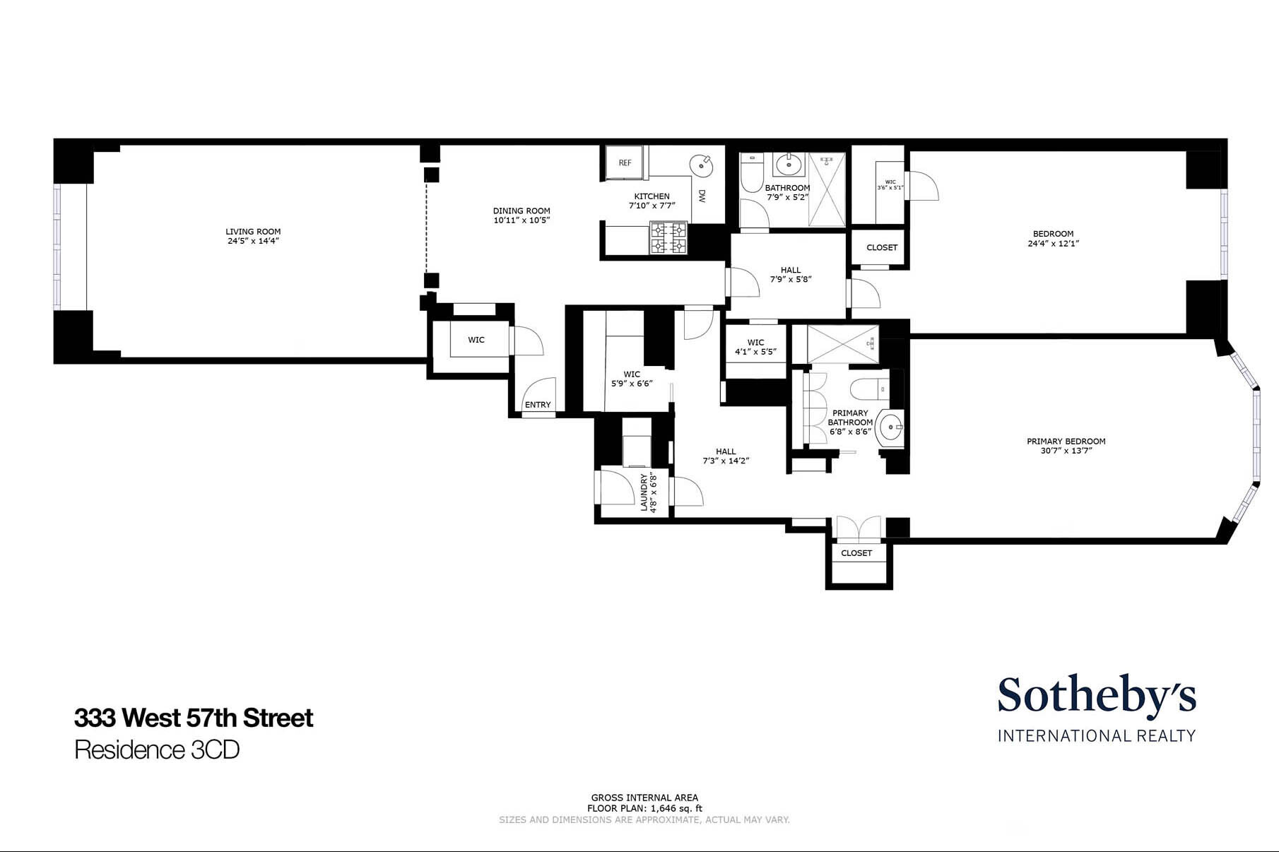 333 West 57th Street, Unit 3CD Manhattan, NY 10019 - Photo 24 of 24 a picture of a floor plan