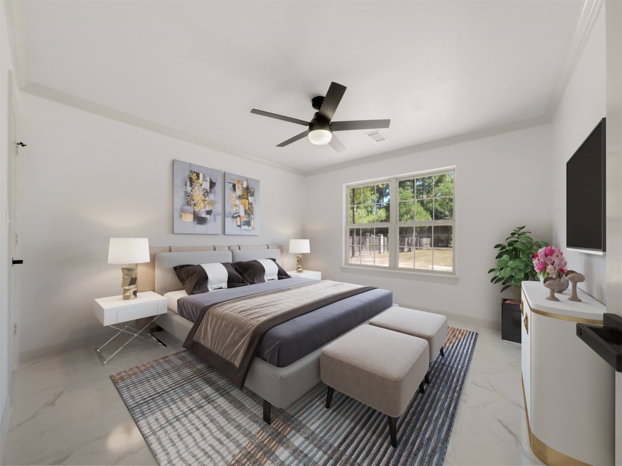 19502 Balsas Drive Porter, TX 77365 - Photo 29 of 44 Virtually staged. Guest bedroom with views of the backyard.