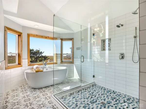 a bathroom with a shower