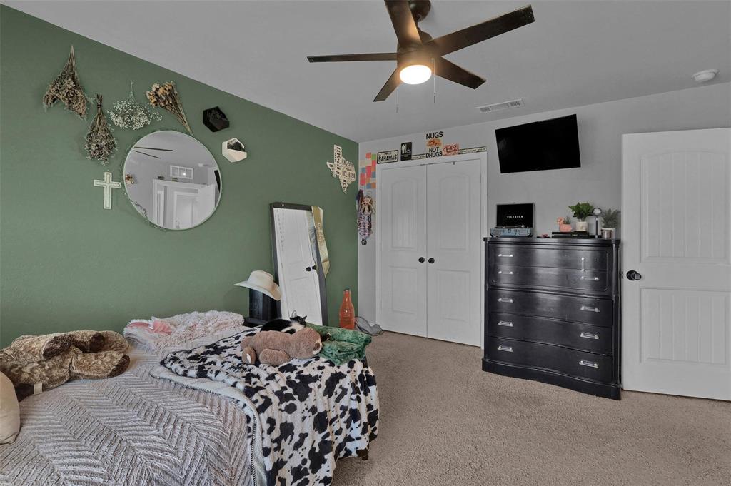 154 Chester Road Springtown, TX 76082 - Photo 24 of 40 a bedroom with a bed and a television
