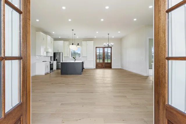 a view of kitchen and windows
